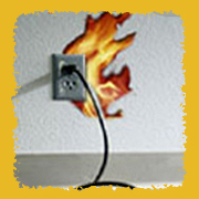 Electrical fire behing outlet